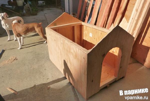 Идеи для создания будки для собаки из поддонов