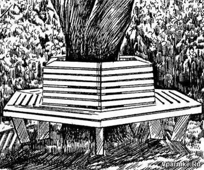 Чертеж скамейки для дачи из дерева